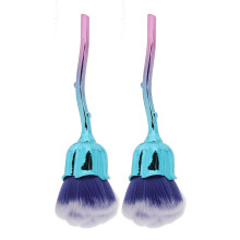 2 stücke Nagel Staub Pinsel Reinigung Rose Griff