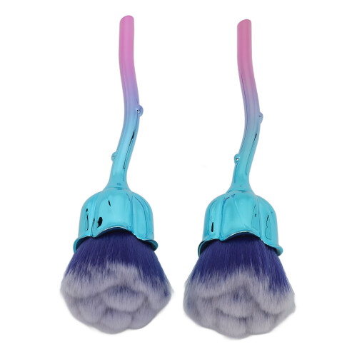 2 stücke Nagel Staub Pinsel Reinigung Rose Griff 2
