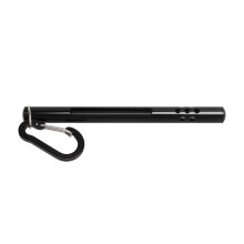 Pocket Fly Fishing Thermometer with Metal Casing and Carabiner Black