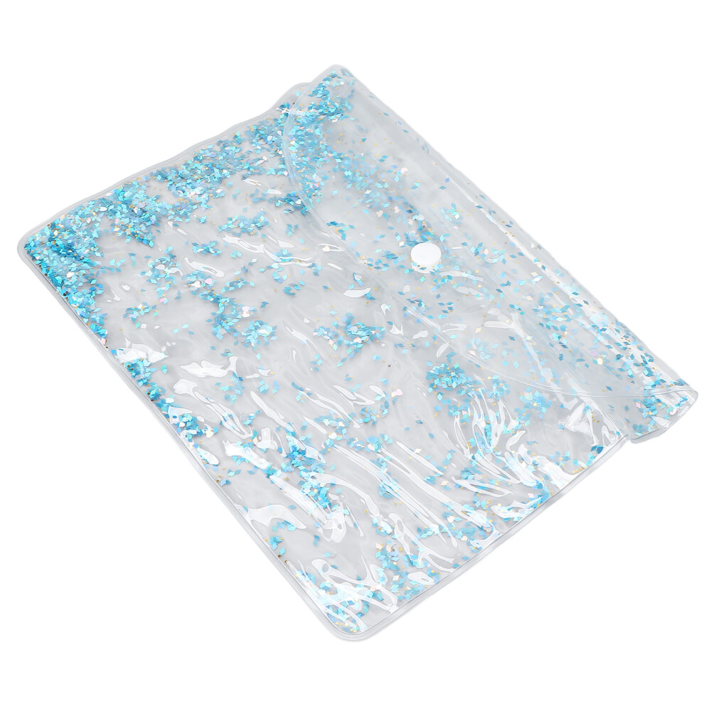 Blue Transparent Waterproof Pvc Cosmetic Bag 23X18cm Travel Storage