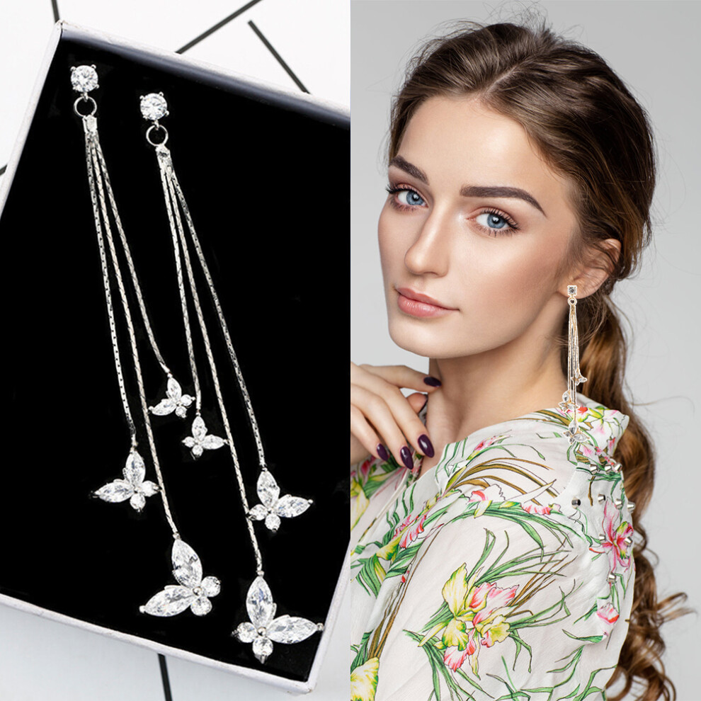 Elegant Butterfly Tassel Earrings for Women Girls Silver or Gold 50mm Drop-image-OPC-PMQZFS8-NEW