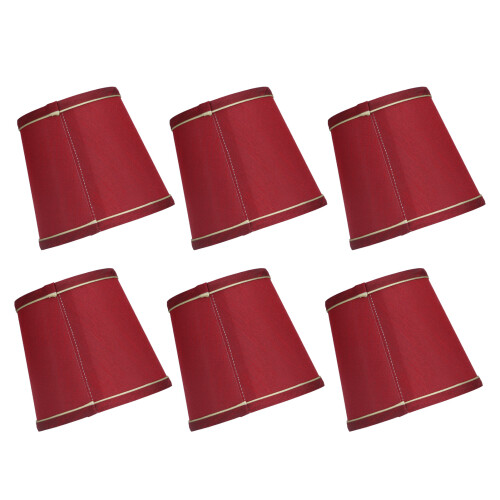 6PCS Modern Fabric Lampshade E14 Light Wine Red Simple Design Craftsmanship