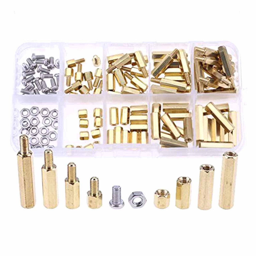 120Pcs Brass Nut & Screw Assortment Kit M3 | Standoffs, Nuts & Screws 9321357912930