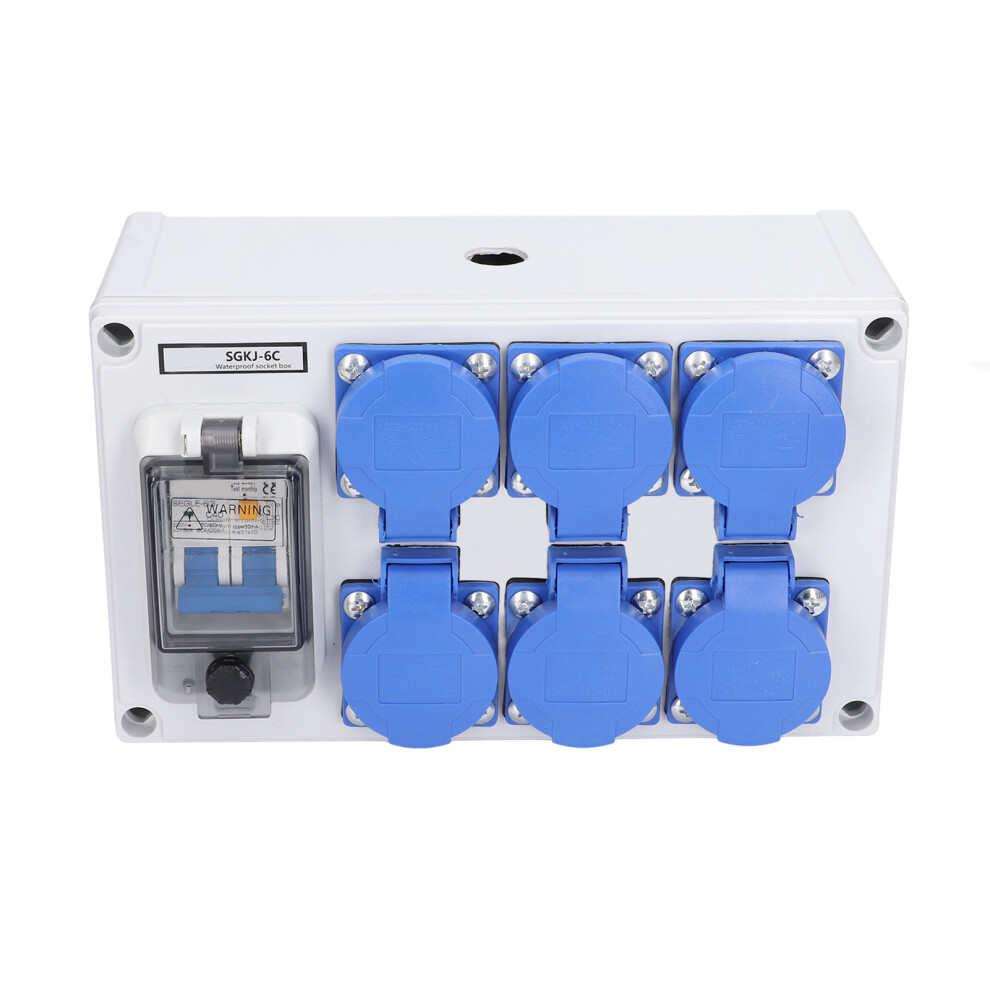 Weatherproof Abs 6 German Socket Outlet Box For Outdoor Use 200Â250V 8211357912928
