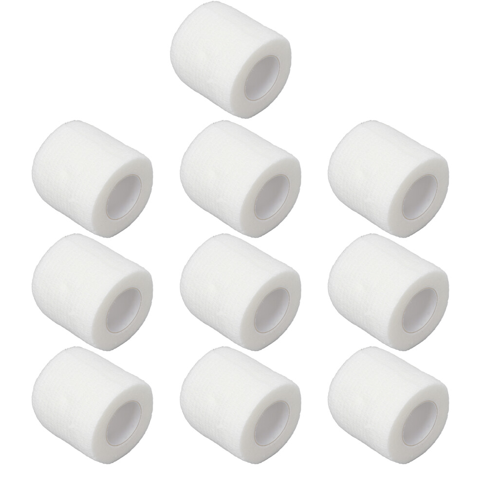 White 10Pcs Self Adhesive Bandage Wrap 5Cm X 450Cm Multifunctional Anti Slip