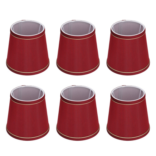 6PCS Modern Fabric Lampshade E14 Light Wine Red Simple Design Craftsmanship 1