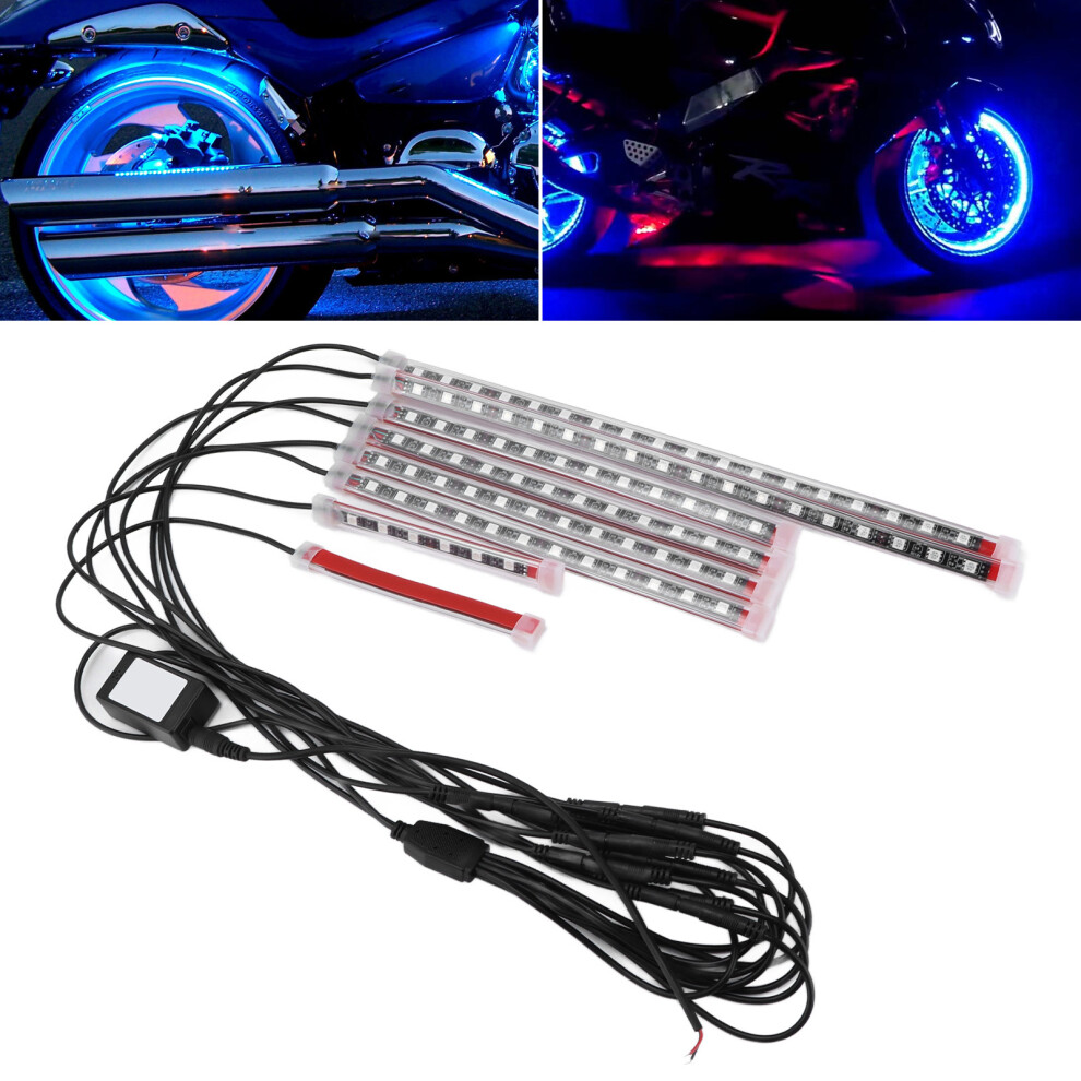 Motorcycle Rgb Led Kit Bluetooth App 12V 8 Stripes, 16M Colors Light 4391357914680