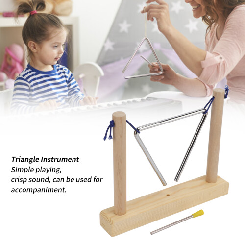 Musical Triangle with Pine Frame & Striker - Ideal for All Ages 2
