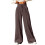 Damen-Jogginghose mit weitem Bein, hoher Taille,-Kaffee S 1