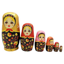 Holz-Stapelpuppe, 6-lagig, traditionelle russische-Gold