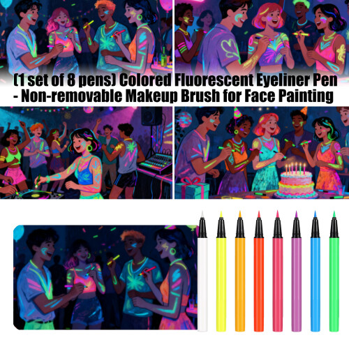 8 Stück schweißresistenter fluoreszierender Gesichtsmalstift, 1