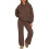 Women's two-piece tracksuit set: oversized hoodie-Coffee M 1
