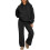 Women's two-piece tracksuit set: oversized hoodie-Black L 1