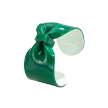 Oversized Bowknot Design Resin Bangle Adjustable Opening-Green