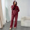 Women's two-piece tracksuit set: oversized hoodie-Green XL 3