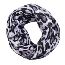 Stylish Leopard Print Scarf Warm Face Mask Headband Head-White