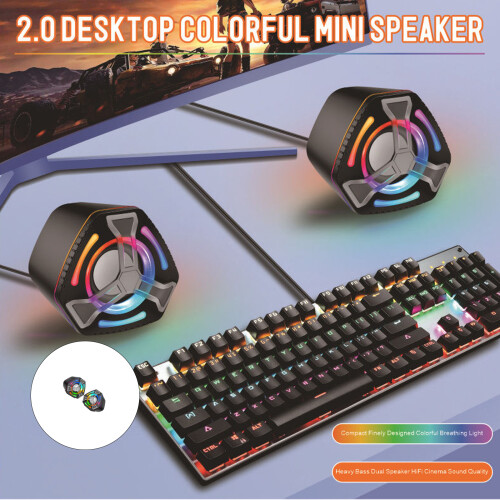 USB Powered Magnetic PC Speaker Vibranted Color Light Effects 1