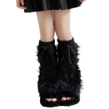 Elastic Children Leg Warmer Warm Knit Breathable Designs-Black