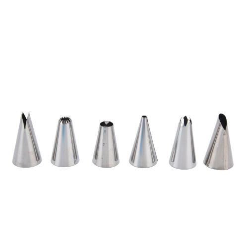 6pcs Pink Stainless Steel Pastry Bag & Nozzle Set, 30cm 2
