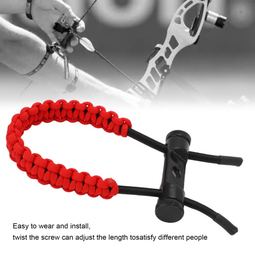 Red Braided Nylon Compound Bow Wrist Sling for Training & Exercise 2
