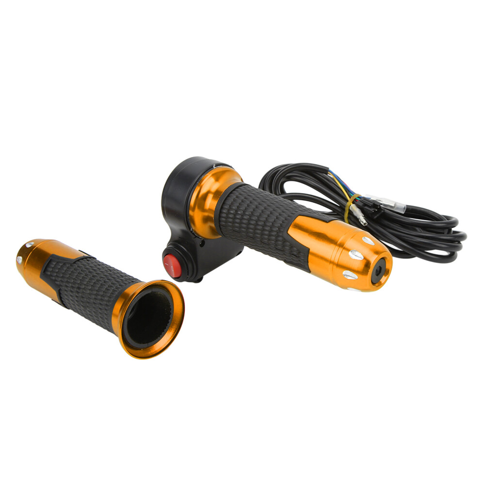 12V-99V Universal Twist Throttle Grip Handlebar For Electric Bikes, 2.3Cm Gold 4691357923362