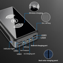 50000mAh Wasserdalthafte Solar-Powerbank 162x82x32mm Kabellos USB Stoßfest