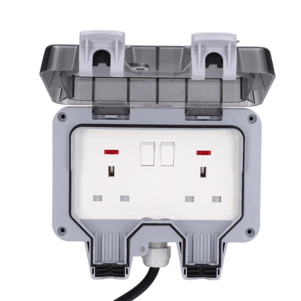 Weatherproof Outdoor Socket Box Dual Outlet 250V 13A Ip66 British Standard 7651357930545