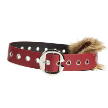 Retros Elastic Waist Belt Stylish Plush Leather Waistband-Red