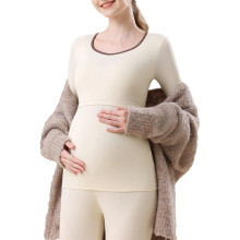 Cotton Postpartum Recovery Pajamas Set Thermal Nursing-Beige XL