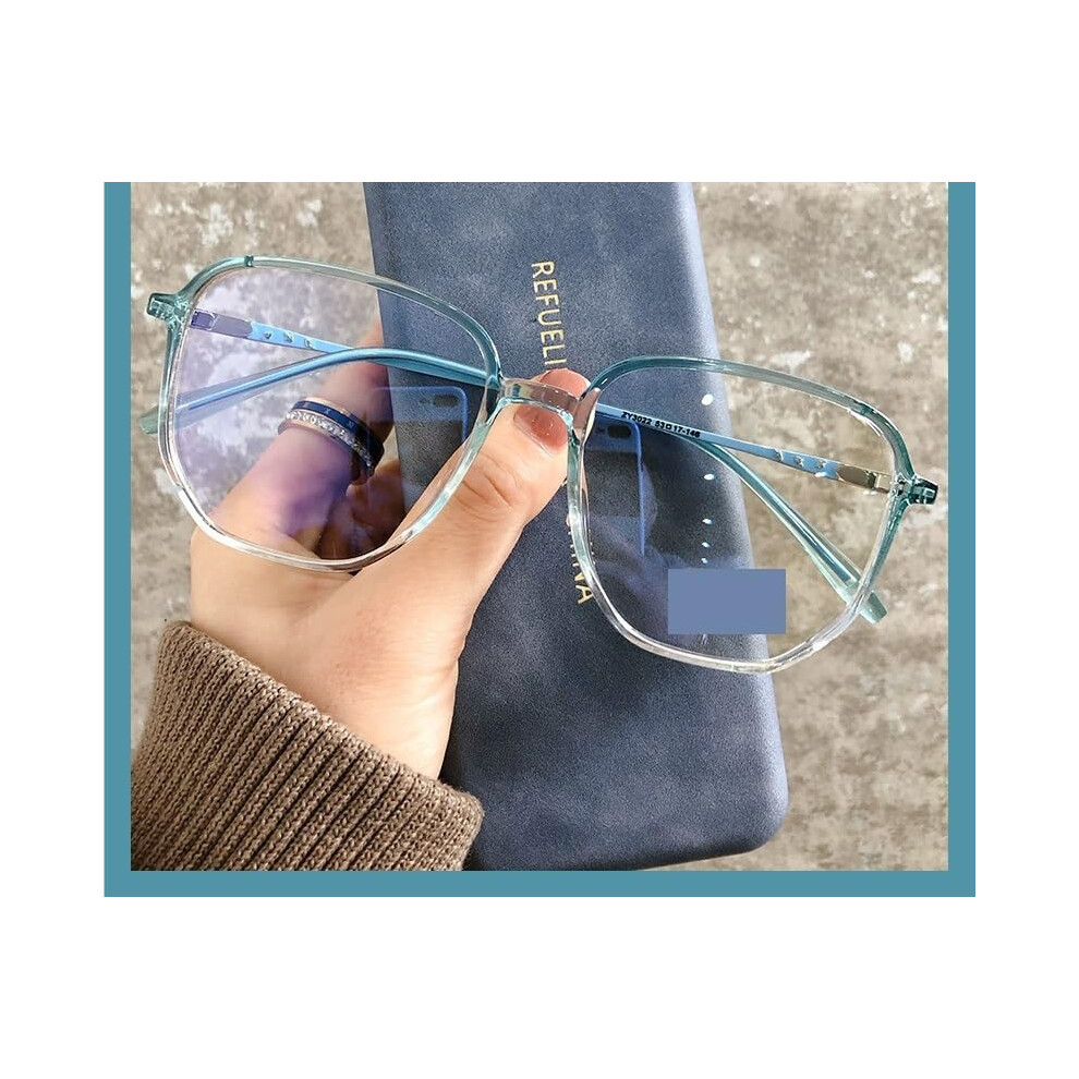 Blue Light Blocking Reading Glasses Oversized Unisex Eyeglasses, Diopter +1.50, Blue Anti Eye Strain Computer Glasses-image-OPC-PMQZX75-NEW