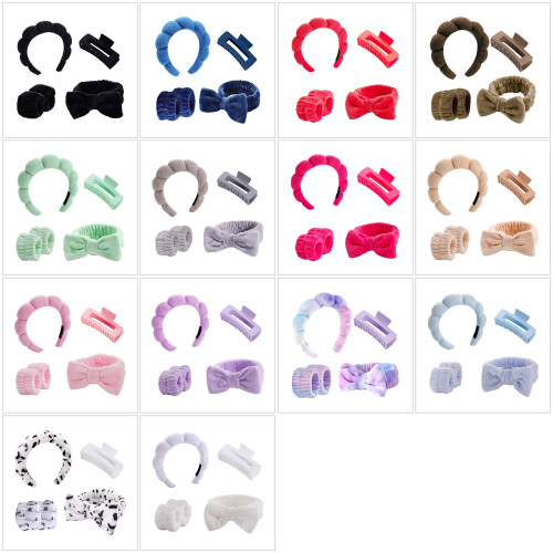 Gentle Stretchy Headbands Set Adjustable NonSlip-Leopard white 1