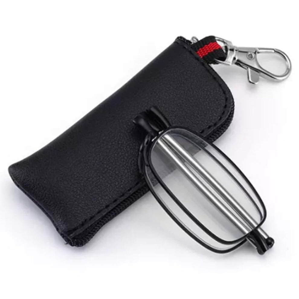 Black Slim Folding Reading Glasses Computer Readers Ultra Thin Foldable Eyeglasses Mini Computer Readers 2.0 2.5 +1.0