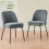 AINPECCA Set of 2 Dining Chairs Linen Spring Cushion Grey 8