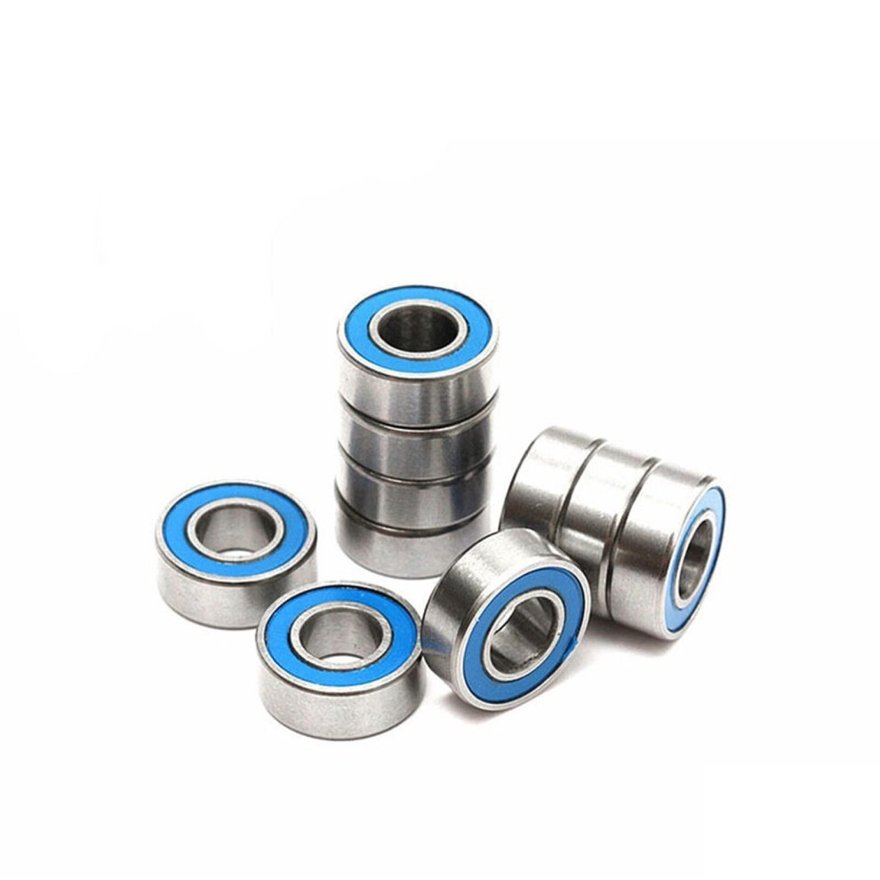 Mr148-2Rs 10 Pcs 8X14x4mm Rubber Sealed Miniature Deep Groove Ball Bearing Blue 9354506685669