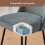 AINPECCA Set of 2 Dining Chairs Linen Spring Cushion Grey 4