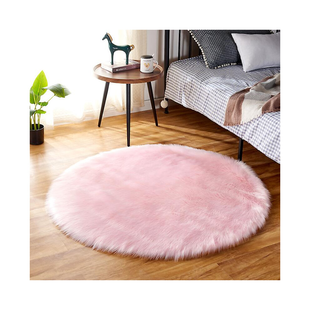 Kikidex (As Show, One Size) Rectangular Faux Sheepskin Rug Fluffy, Comfortable Sheepskin Style Rug (, 60 Cm)" Pink