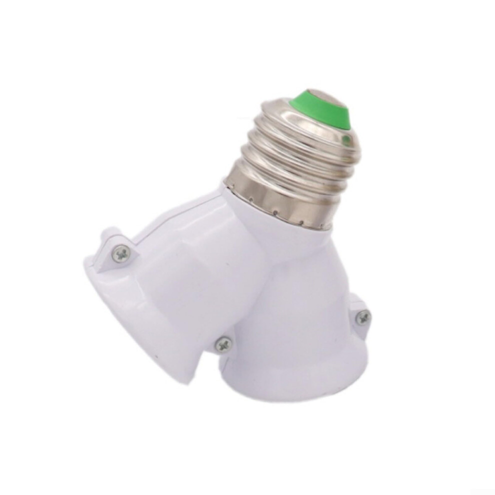 220V E27 Socket Splitter Adapter Two-Output For Lamp Holders Compatible With Led Cfl Incandescent Bulbs Up To 20W Each 9067246512965