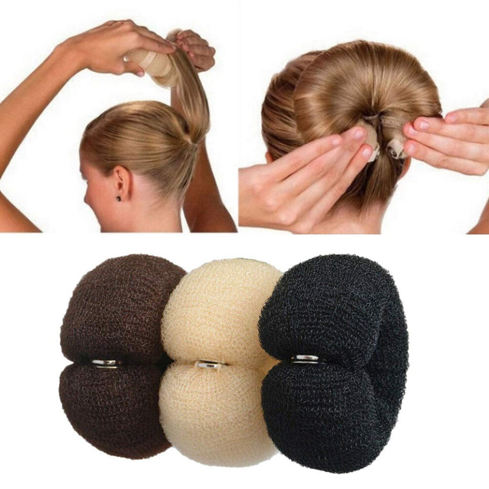 Roll Tool Hair Ring Doughnut Bun Maker, DIY Foam Ring Shaper, Quick Snap Roll Bun Tool, Beige 4x22cm, 1 Piece