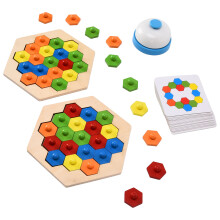 Bunter Buchen-Hexagon-Puzzle für Kinder & Erwachsene Geduldspiel