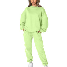 2-teiliges Damen-Outfit, Sweatsuit, übergroßes-Grün S