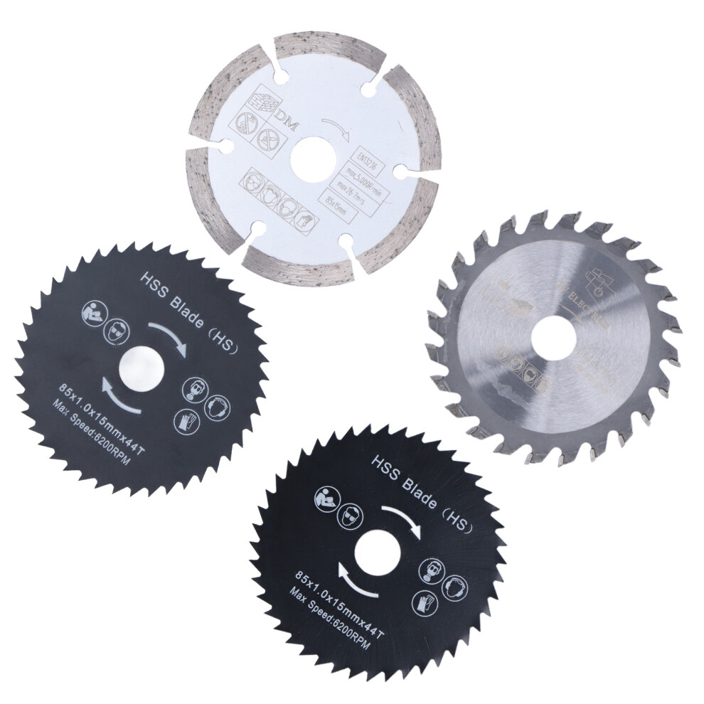 4Pcs Mini Circular Saw Blades 85Mm Alloy Steel For Wood Plastic 7661357935358
