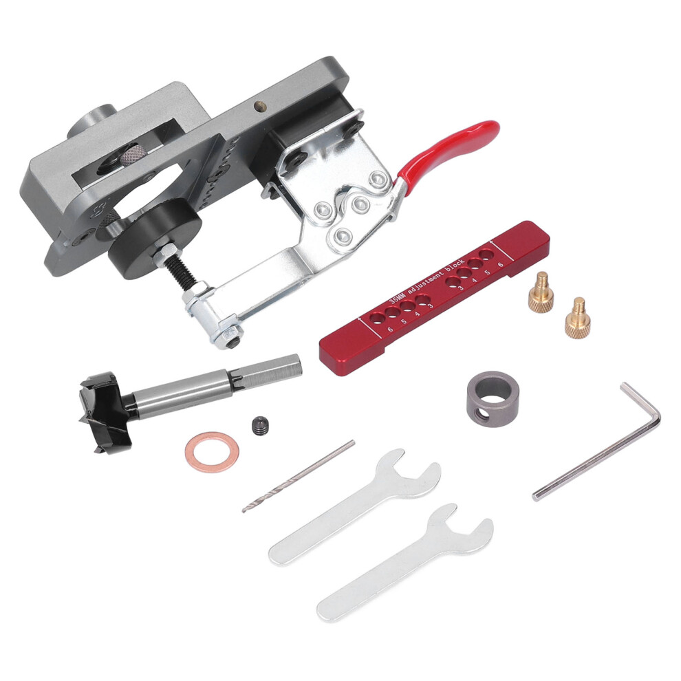 35Mm Woodworking Hole Jig Â Adjustable Aluminum Hinge Drilling Locator Jl35-A1 7641357937149