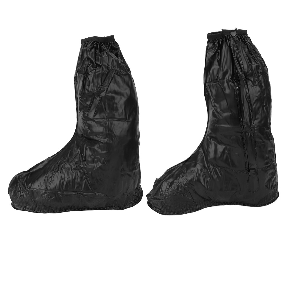 Black Waterproof Pvc Rain Shoe Covers 2XL Overshoes For Slip & Snow