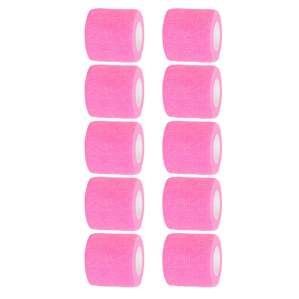 Pink 10Pcs Self Adhesive Elastic Bandage Wrap 5Cm X 4.5M, Shockproof