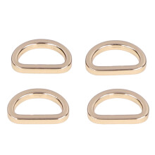 10 Stück Lichtgold farbene Zinklegierung D-Ringe für DIY-Taschedeko, langlebig