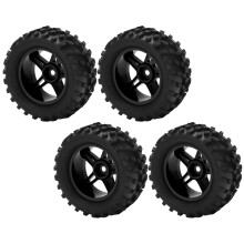 4 Stück Off-Road RC-Räder & Reifen Set 82mm Schwarz für 1/14 Maßstabsauto