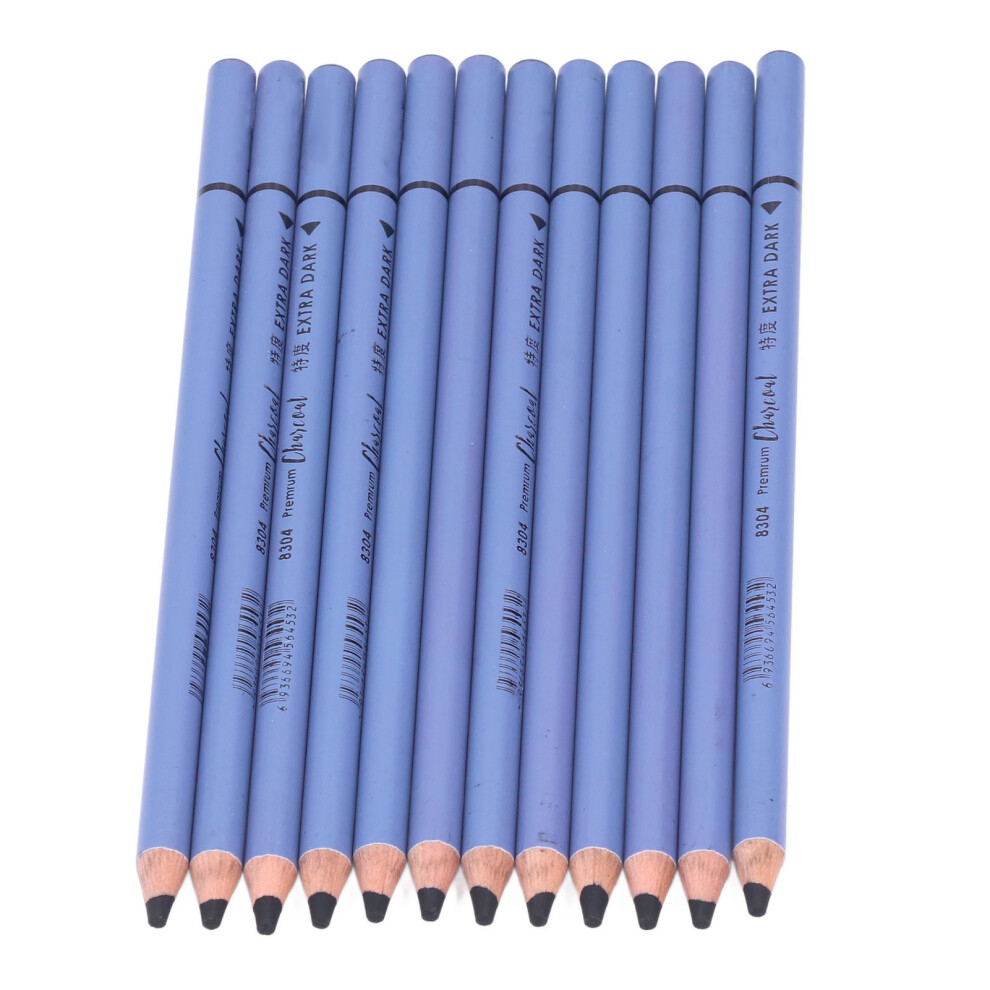 Dynamic Art Creation With Charcoal Pencils - 12Pc Black Sketching Set 4991357940520