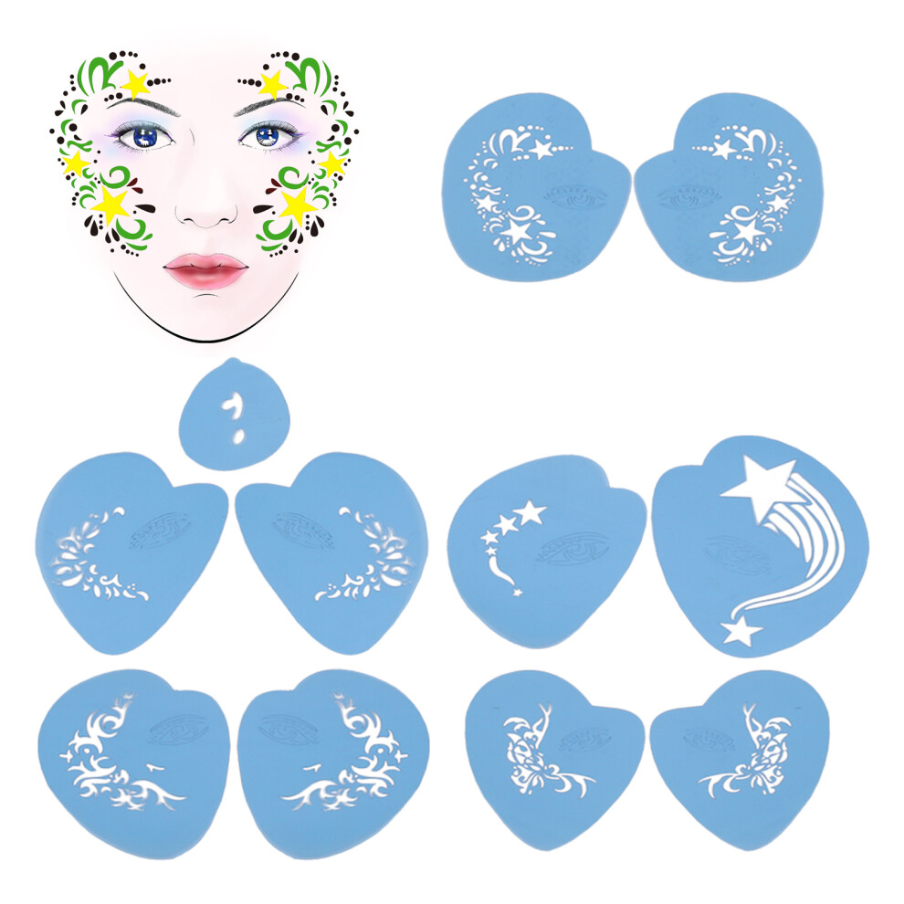 Face paint stencils kit 5pcs - Reusable PET templates for body art