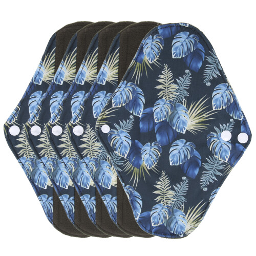 G55 5 pezzi pads lavabili 18x25 cm carbone di bambù 1