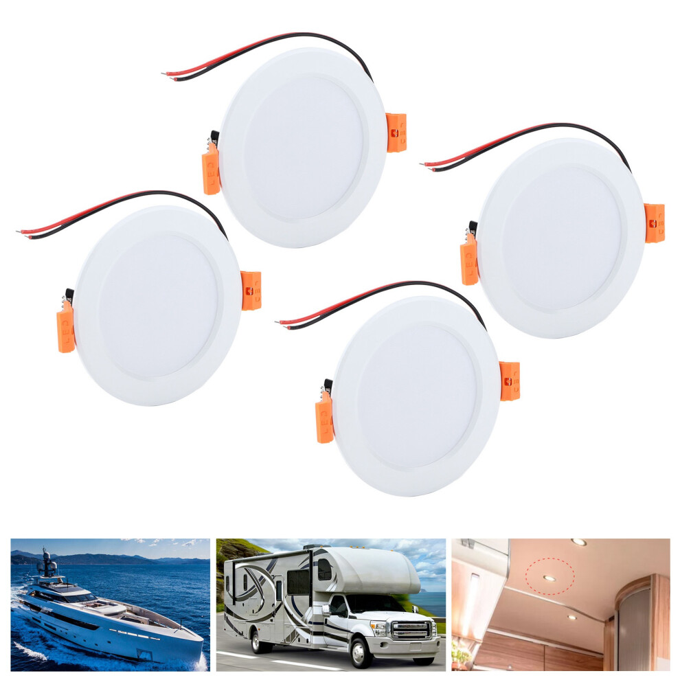 Led Dome Downlight 6000K 4 Pack 300Lm For Rv Car Interior 12V White 7901357943718